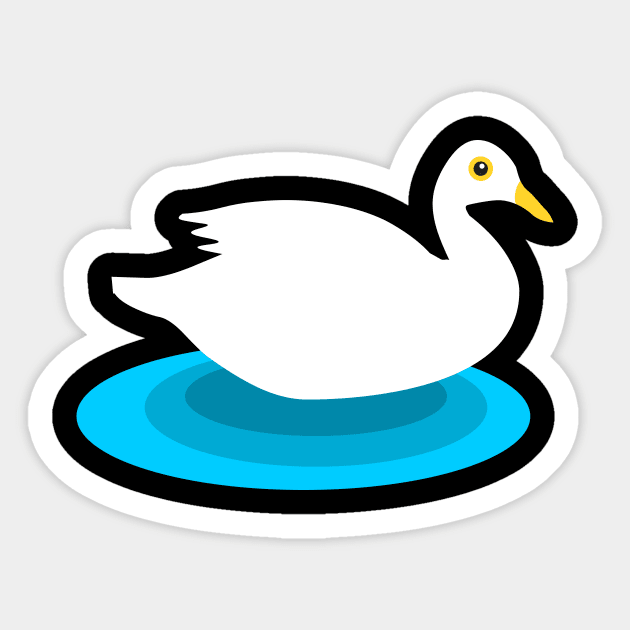 white swimming duck Sticker by Baobabprintstore